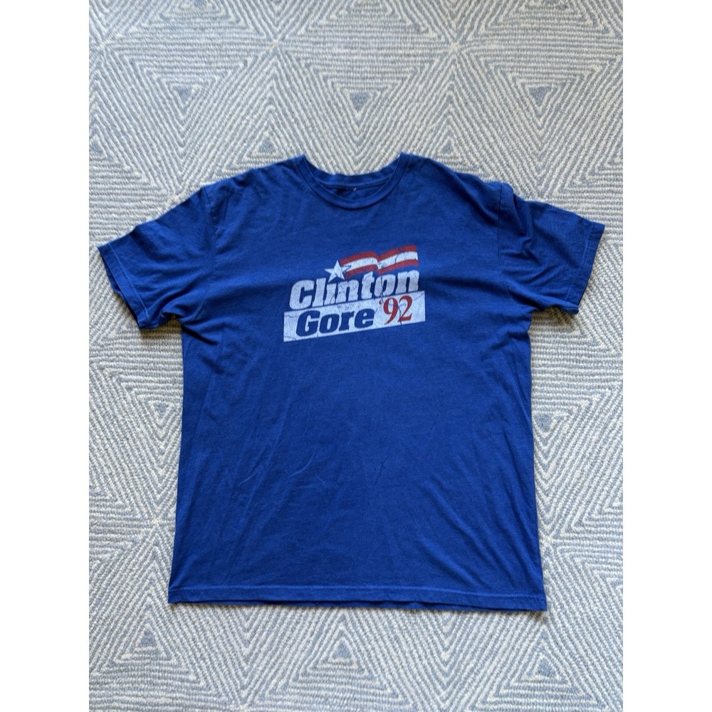 Clinton/Gore 92 Short Sleeve T-Shirt - Blue - Large (no tag)